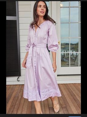 Lake Brunch Midi Dress with Waist Tie Small